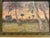 Small old Florida painting from 1935 featuring a sunset scene with palm trees. Oil on board measures 6 1/2” x 9 1/2”. With...