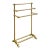Vintage Polished Brass Three-Tier Freestanding Towel Rack Ball Finials Atomic For Sale
