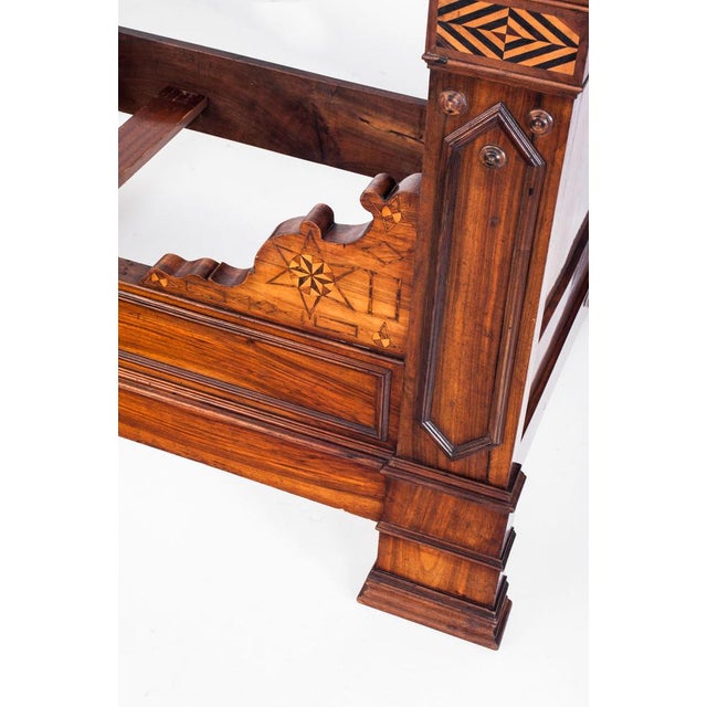 Walnut Single Bed with Marquetry Details, France, 1930s For Sale - Image 18 of 18