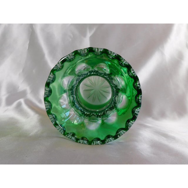 Pair of 1950s Galway Green Cut to Clear Vases From Ireland For Sale In San Francisco - Image 6 of 8