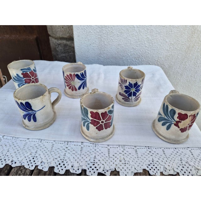 Antique Earthenware Mugs, Set of 6 For Sale - Image 4 of 18