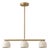 Modern Linear Chandelier 3 Light, Matte Off White Dome Pendant Light Brass Dining Room Fixture, Kitchen Island Lighting, Minimalist Light For Sale