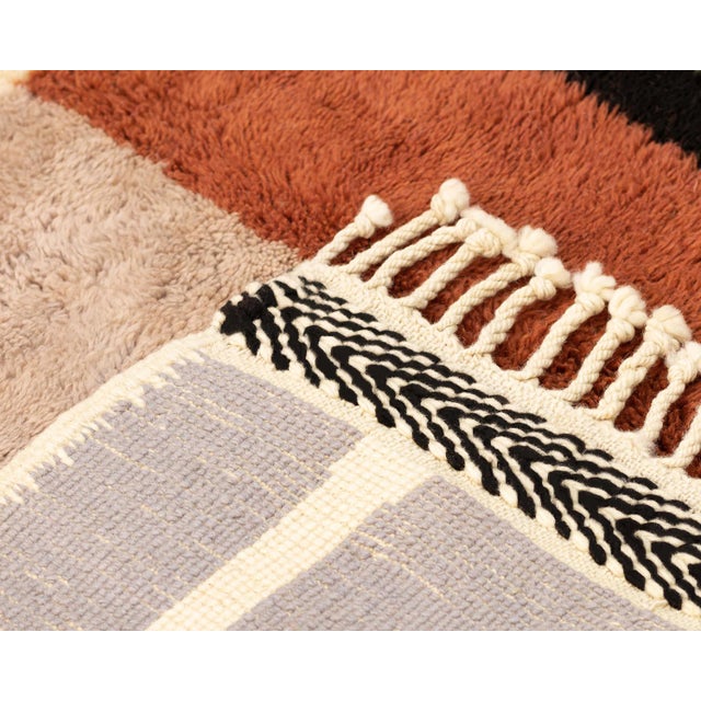 2020s Premium Hand-Knotted Moroccan Wool Rug | 9'1" X 5'0" | One of a Kind For Sale - Image 5 of 9