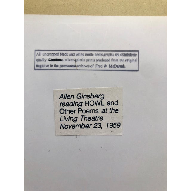Black Fred McDarrah, Vintage Print Silver Gelatin Signed Photograph Poet Allen Ginsberg Howl Photo For Sale - Image 8 of 10