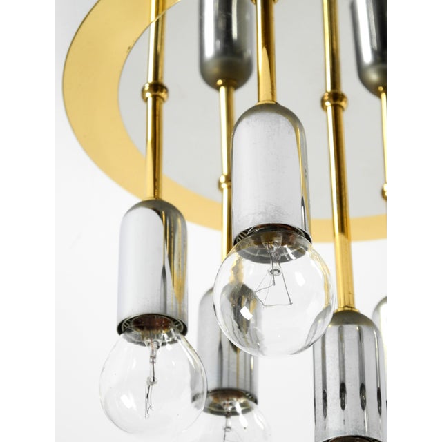 Postmodern Ceiling Lamp in Brass and Chrome from H. Schmidt Leuchtenfabrik, 1980s For Sale - Image 10 of 14