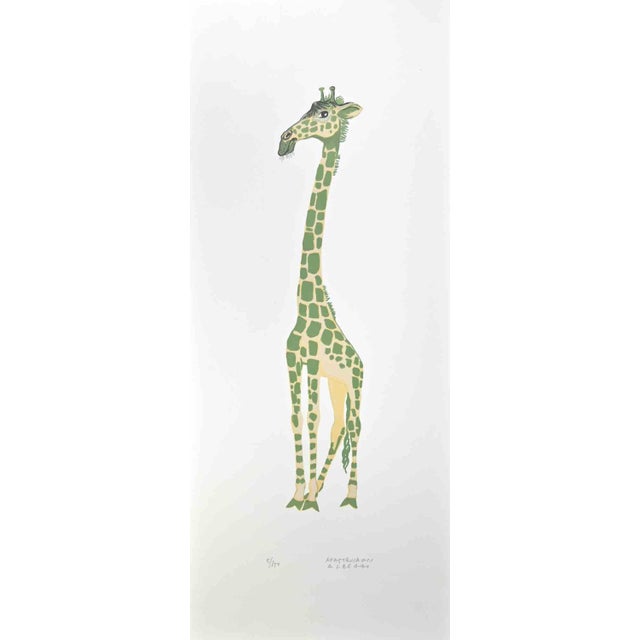Girafe is a lithograph realized by Alberto Mastroianni in the 1970s. Hand Signed on the lower right margin. Numbered on...