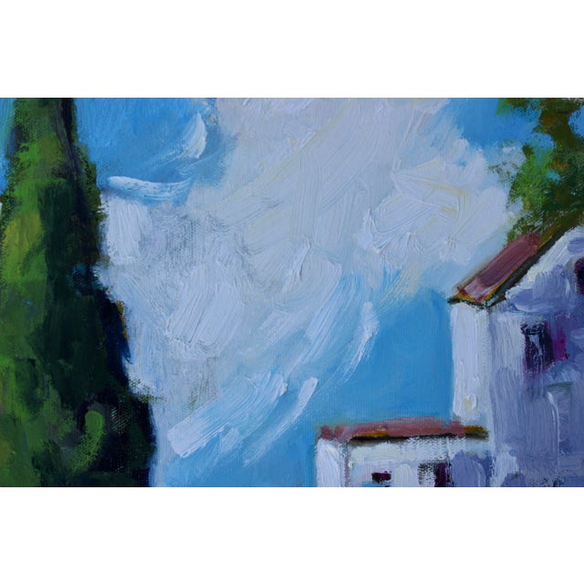 Modern Impressionist Sunlit Farm Oil Landscape For Sale - Image 10 of 15