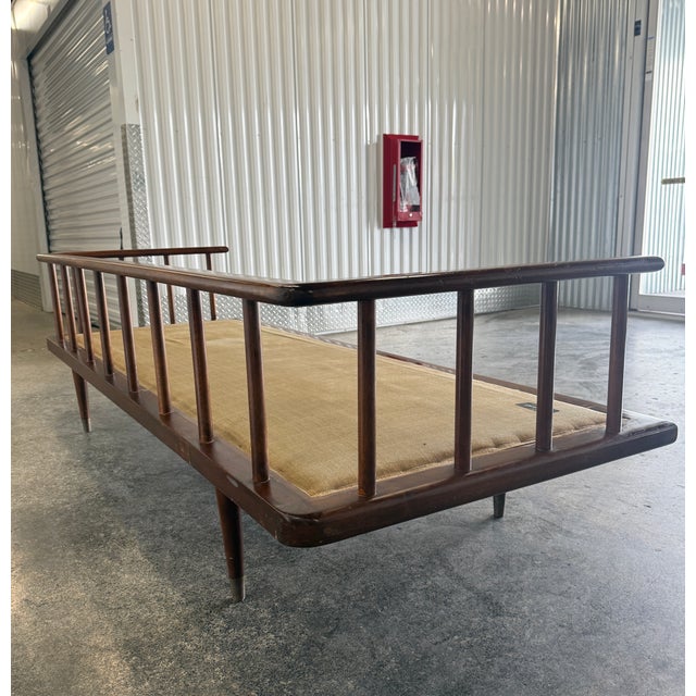 Wood 1950s Mid Century Modern Modernage Spindle Back Sofa For Sale - Image 7 of 15