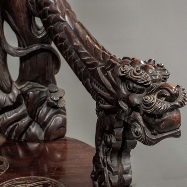 Antique Japanese High Back Red Lacquer Monkey Armchair For Sale In Denver - Image 6 of 10