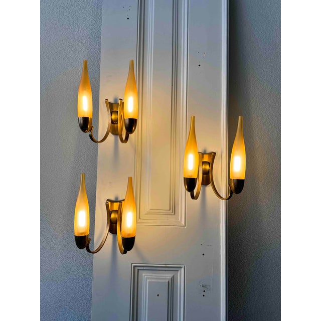 Vintage Italian Sconce attributed to Angelo Lelli for Arredoluce, 1950s, set of 3 For Sale - Image 11 of 18