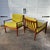 A splendid pair of model GM-5 Danish lounge chairs by Svend Aage Eriksen in solid teak with a new lime upholstery with...