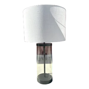 Crate & Barrel "Promenade" Glass Cylinder Table Lamp