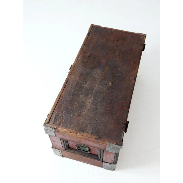Farmhouse Antique Carpenter's Chest For Sale - Image 3 of 13