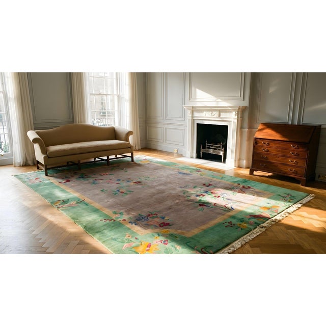Antique Chinese, Art Deco Rug 8' 9'' x 11' 4'' For Sale - Image 14 of 15