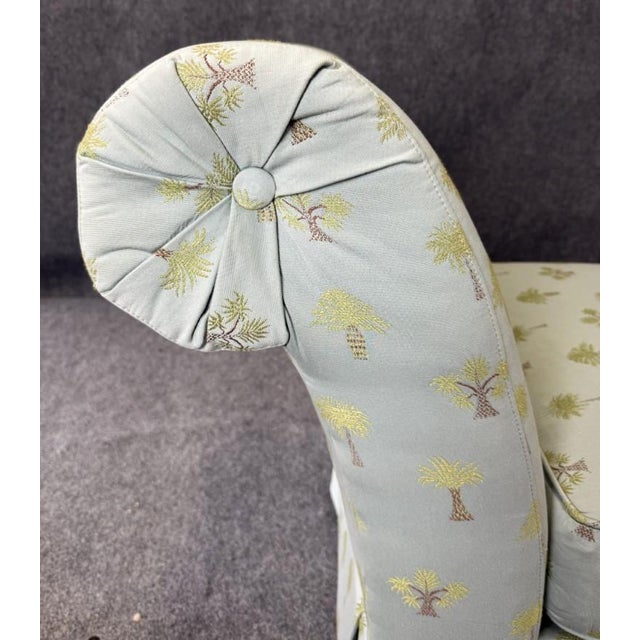 Pair of Calico Corners High-Quality Rolled Back Slipper Chairs For Sale - Image 9 of 15