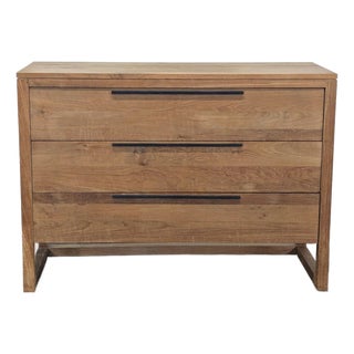 Crate & Barrel Linea 3 Drawer Modern Dresser For Sale