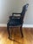 Antique Blue and White Batik Upholstered English Wood Accent Chair For Sale - Image 4 of 16