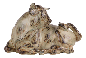 Large Reclining Bull in Stoneware by Knud Kyhn for Royal Copenhagen, 1949