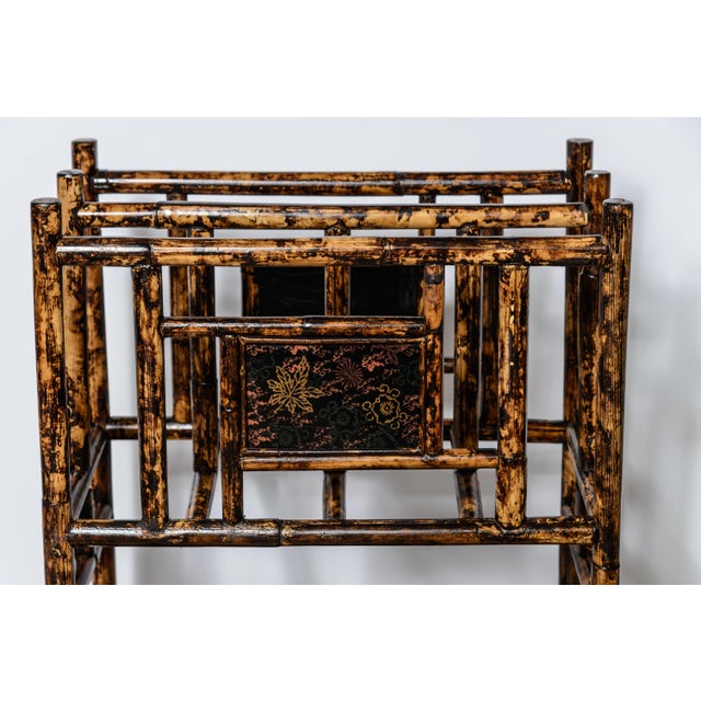 English Antique British Colonial Magazine Rack, Bamboo & Lacquer, 1890s For Sale - Image 3 of 17