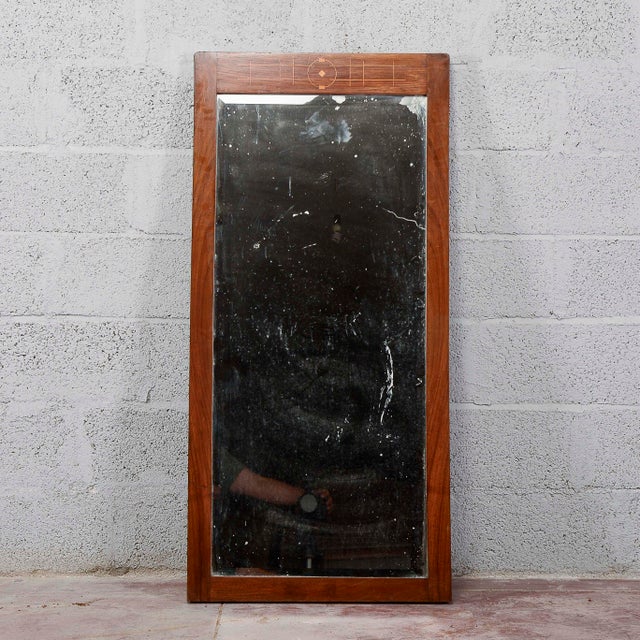 Art Deco Mirror with Cut glass and Inlays For Sale - Image 11 of 17