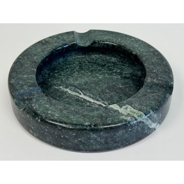 Vintage Round Green Marble Ashtray or Dish For Sale In Kansas City - Image 6 of 11