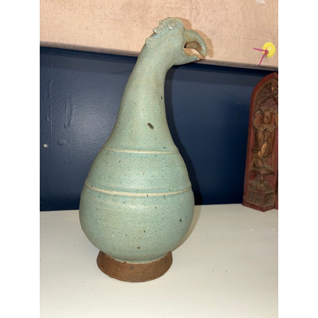 Ceremonial ewer heavily potted during Aayutayya 16th century Thailand. In the form of the hamsa. This shape is recurring...