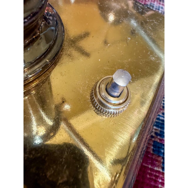 1970s Brass Library Lamp For Sale - Image 9 of 10