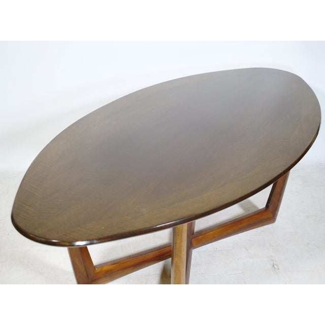 Mid-Century Oval Coffee Table in Walnut from Kondor Möbel, 1960s For Sale - Image 6 of 8