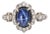3.5cts Ceylon Star Sapphire Ring W Diamond Accents in 14k White Gold | Ov 9x7mm For Sale