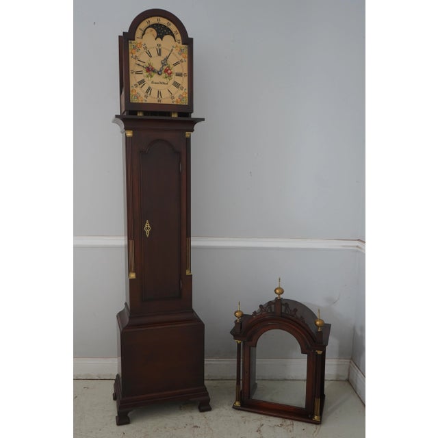 Colonial Simon Willard Federal Inlaid Mahogany Grandfather Clock For Sale - Image 14 of 18