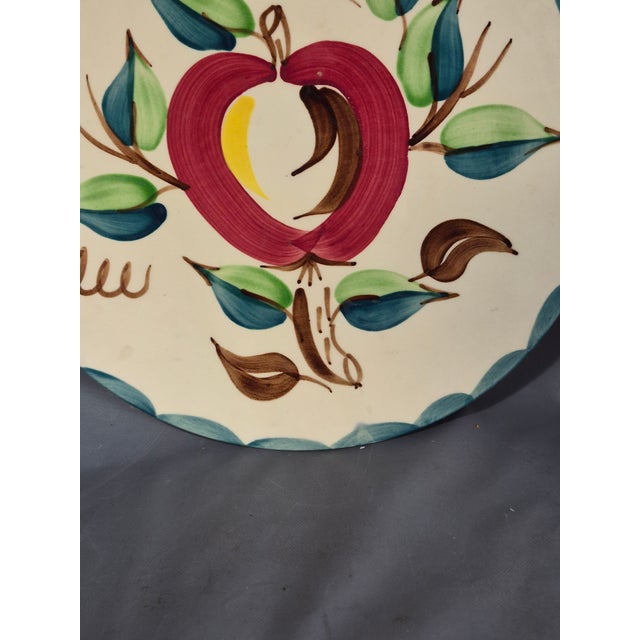 Vintage Purinton Slip Ware Apple Pattern 12'' Platter For Sale - Image 6 of 10