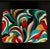 Refinished Mid-Century Modern Footstool With Abstract Multicolor Embroidered Fabric For Sale In Washington DC - Image 6 of 10