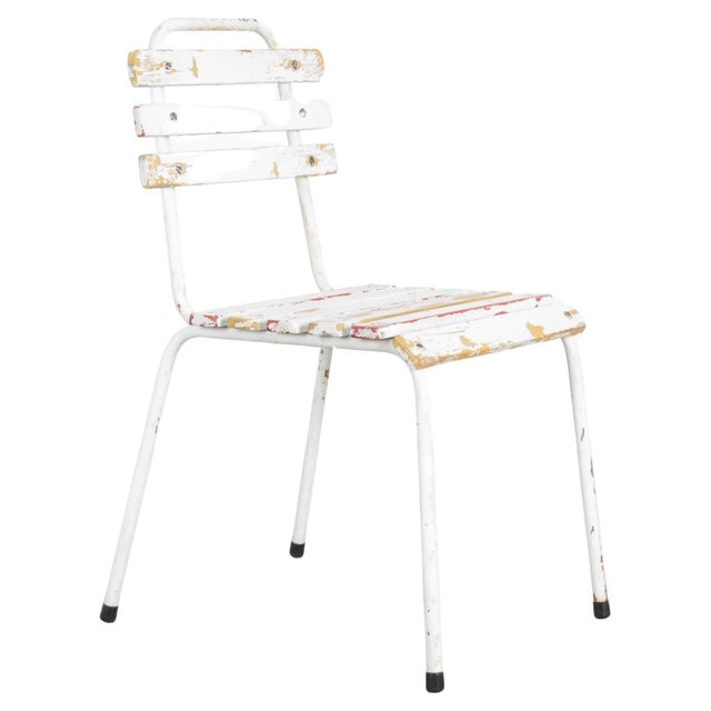 1960s Midcentury Czech White Metal Chair For Sale In Greensboro - Image 6 of 18