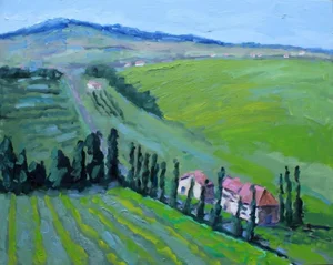 Contemporary Tuscan Landscape (Original Oil Painting)