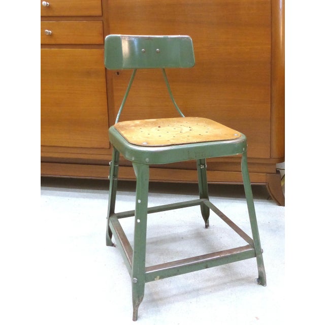 Industrial Metal Desk Chair For Sale - Image 5 of 10