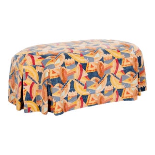 Mid 20th Century Secessionist Style Oversized Upholstered Ottoman For Sale