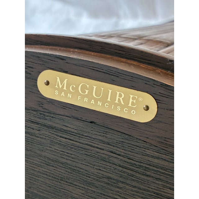 Late 20th Century McGuire Round Glass Top Bamboo-Style Dining / Center Table For Sale - Image 9 of 9