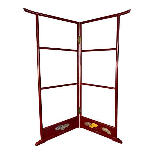 Antique Japanese Chestnut-Red Lacquered Kimono Rack Stand For Sale