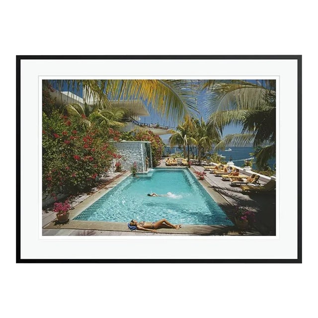 Contemporary Pool at Las Hadas 1974 by Slim Aarons Black Framed C Print For Sale