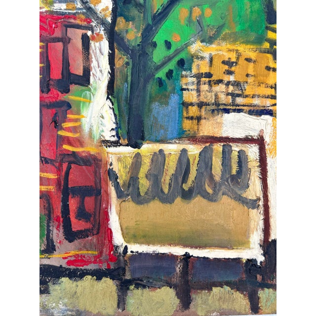 1960’s Vintage Original Abstract Expressionist French Oil Painting Signed Aiello For Sale - Image 4 of 7