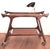 This teak bar cart was likely made in Italy in the 1950s. The tray on the upper level is removable. The elegant, curved...