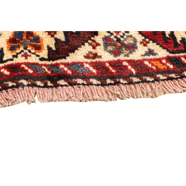 Textile Vintage Hand-Knotted Persian Qashqai Rug 3'10" X 5'2" For Sale - Image 7 of 15