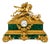 Luxury Malachite & Brass Desktop Clock – Royal Antique Finish For Sale