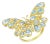 Nina Zhou Butterfly Aquamarine Diamond Cocktail Ring in 14k Yellow Gold, size 9.5 For Sale