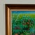 Whimsical vintage Haitian acrylic painting on canvas of a colorful jungle scene with water and African animals, executed...