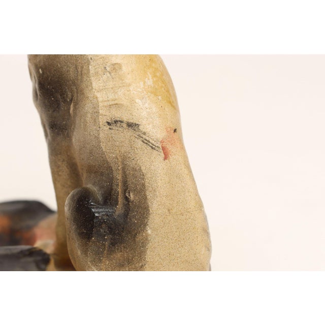 Mid 20th Century Carved and Painted Chalkware German Shepherd Ashtray For Sale - Image 11 of 13