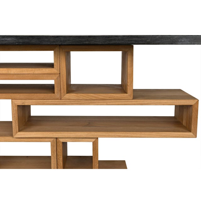 NOIR Balin Console, Dark Walnut and Black Marble For Sale - Image 11 of 12