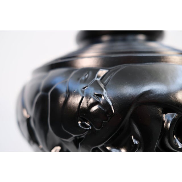 Glass Art Deco Lion Vase by Pierre Davesn, 1930 For Sale - Image 7 of 10