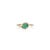 Modernist Pear Shape Emerald & Diamond Halo Ring in 14k Yellow Gold Size 5 For Sale - Image 4 of 17
