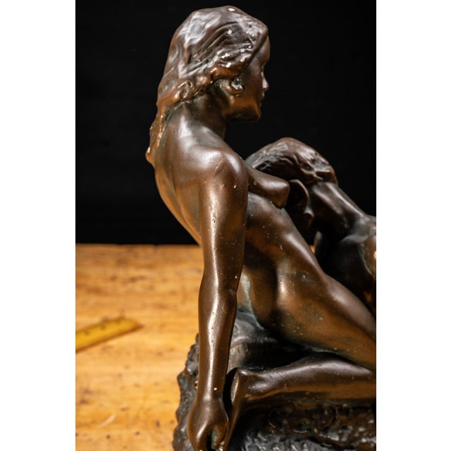 Textile Late 20th Century Marwal Rodin the Eternal Idol Chalkware Sculpture For Sale - Image 7 of 11